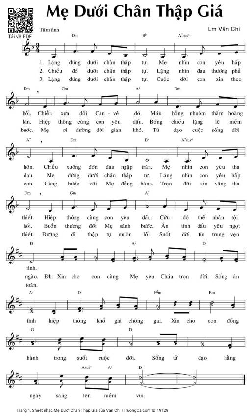 Sheet PDF of Mẹ Dưới Chân Thập Giá