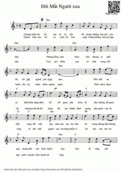 Sheet PDF of Đôi mắt người xưa