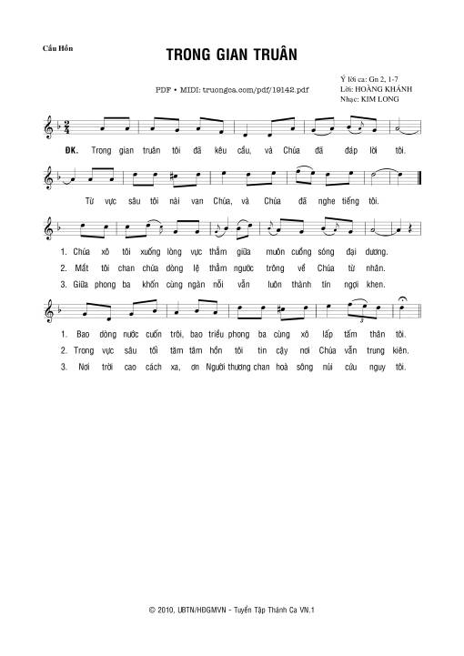 Sheet PDF of Trong Gian Truân