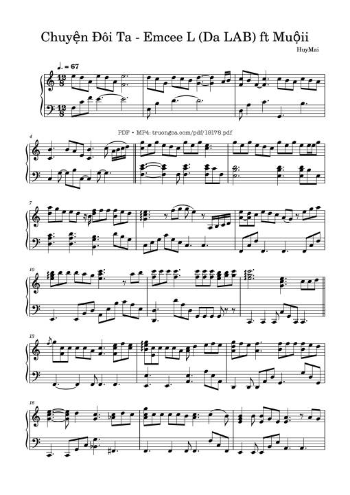 Sheet PDF of Chuyện Đôi Ta Sheet Piano