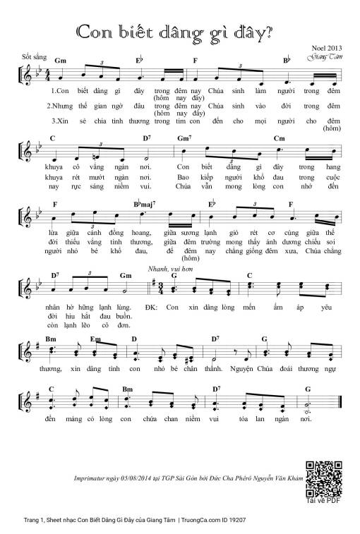 Sheet PDF of Con Biết Dâng Gì Đây