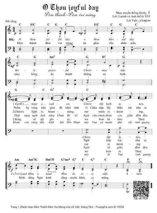 Sheet PDF of Đêm Thánh-Đêm Vui Mừng