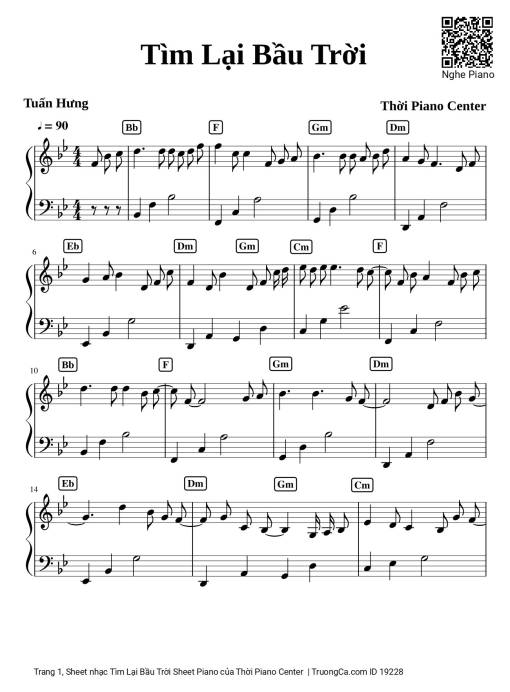 Tìm Lại Bầu Trời Sheet Piano