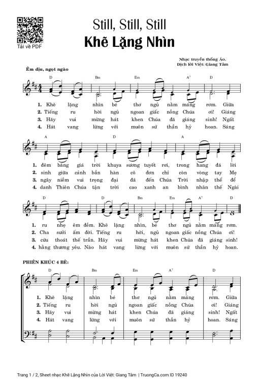 Sheet PDF of Khẽ Lặng Nhìn