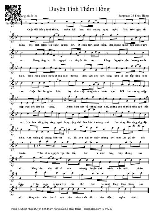 Sheet PDF of Duyên tình thắm hồng