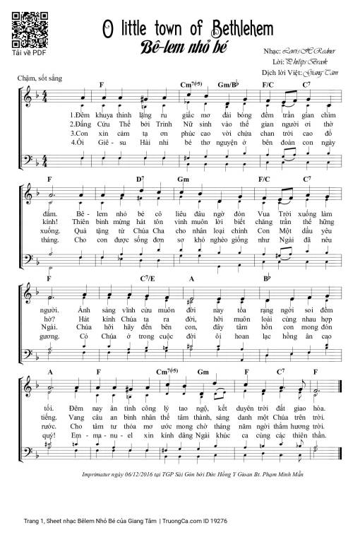 Sheet PDF of Bêlem Nhỏ Bé