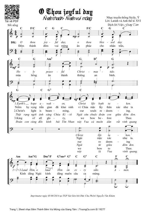 Sheet PDF of Đêm Thánh Đêm Vui Mừng