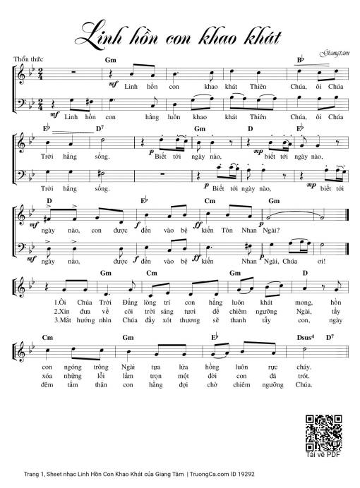 Sheet PDF of Linh Hồn Con Khao Khát