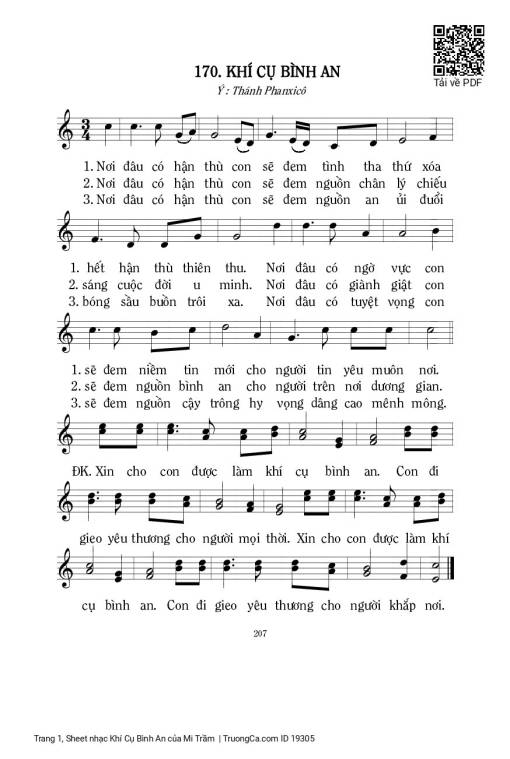 Sheet PDF of Khí Cụ Bình An