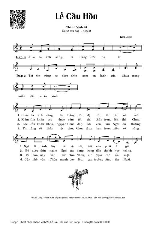 Sheet PDF of Thánh Vịnh 26, Lễ Cầu Hồn