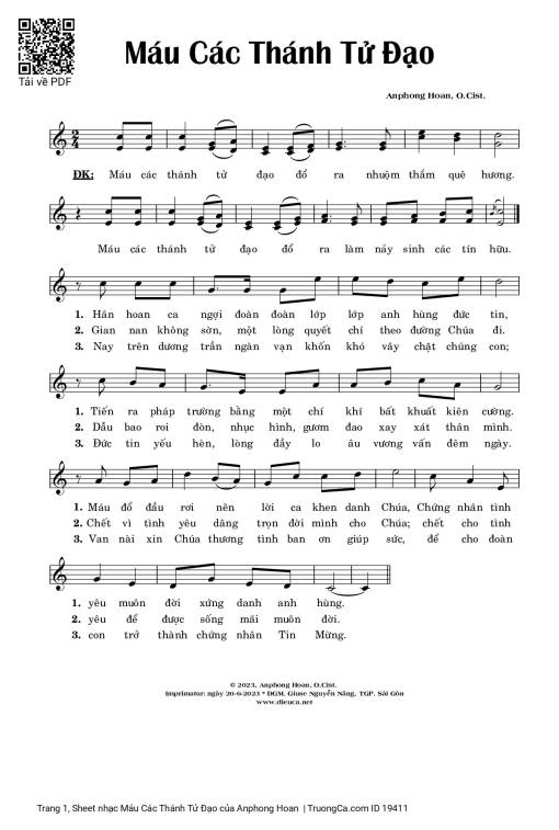 Máu Các Thánh Tử Đạo