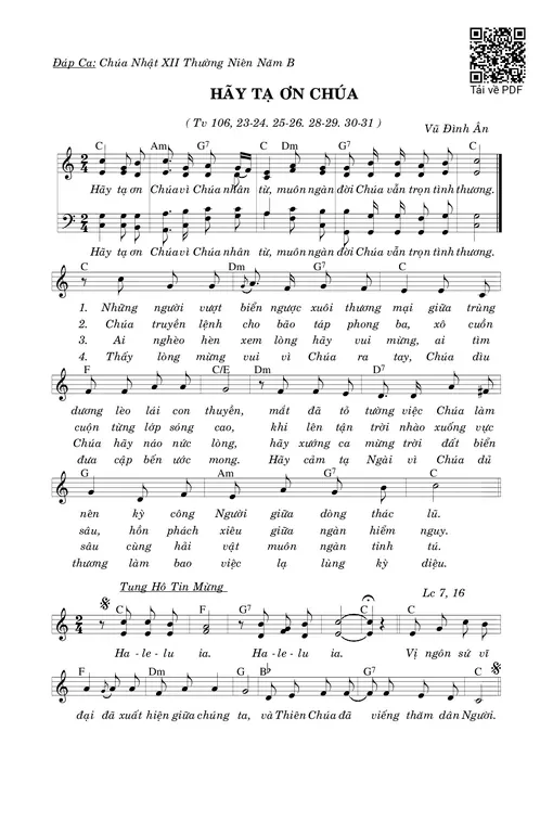 Hãy Tạ Ơn Chúa (Tv. 106)