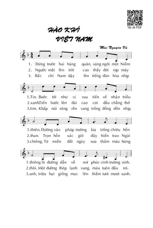 Sheet PDF of Hào Khí Việt Nam