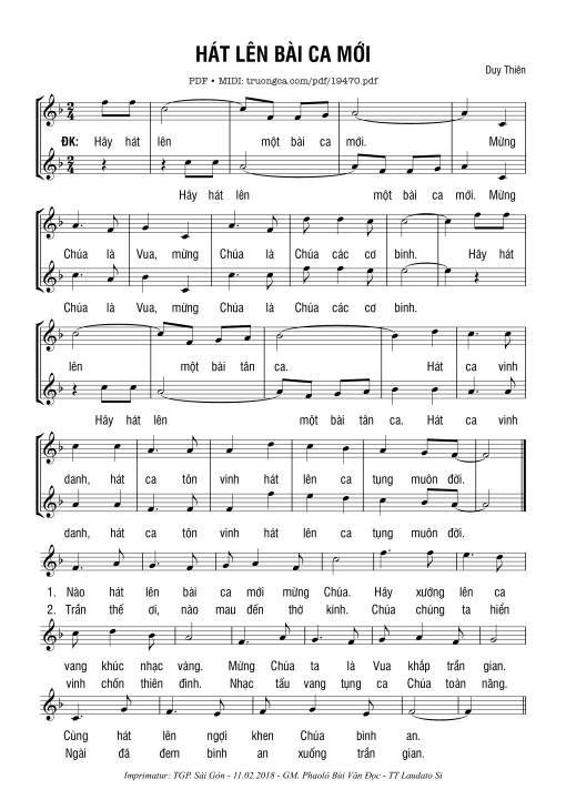 Sheet PDF of Hát Lên Bài Ca Mới
