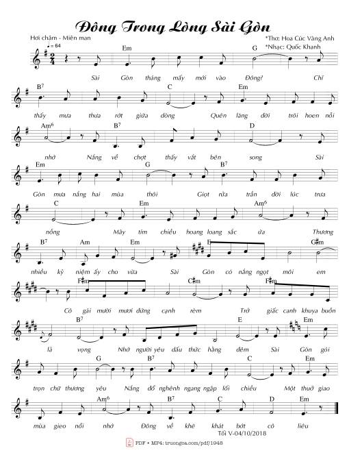 Sheet PDF of Đông trong lòng Sài Gòn