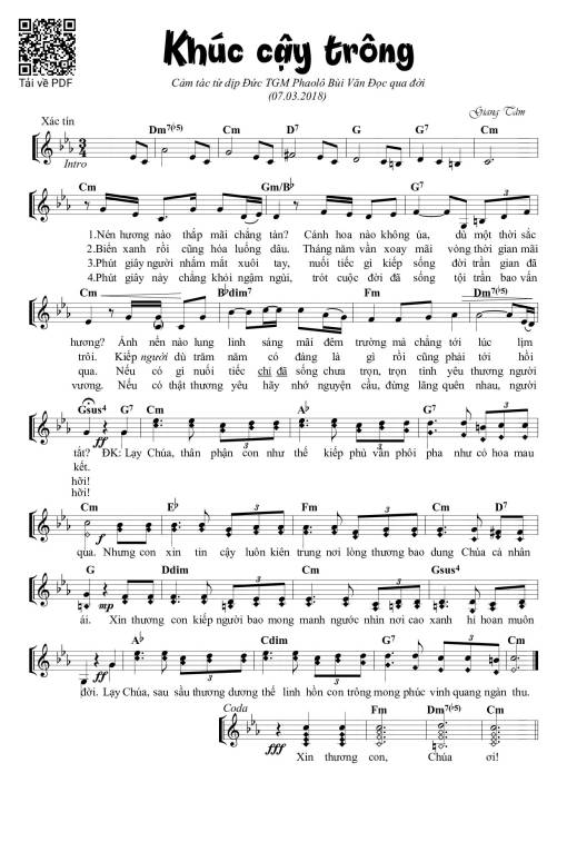 Sheet PDF of Khúc Cậy Trông