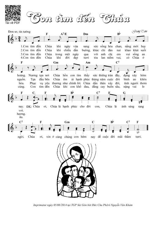 Sheet PDF of Con Tìm Đến Chúa