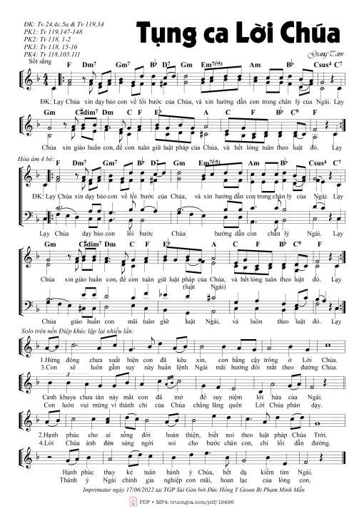 Tụng Ca Lời Chúa