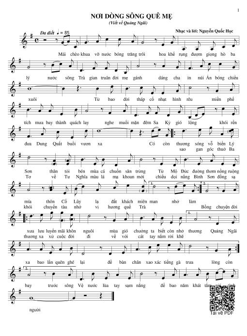 Sheet PDF of Nơi dòng sông quê mẹ