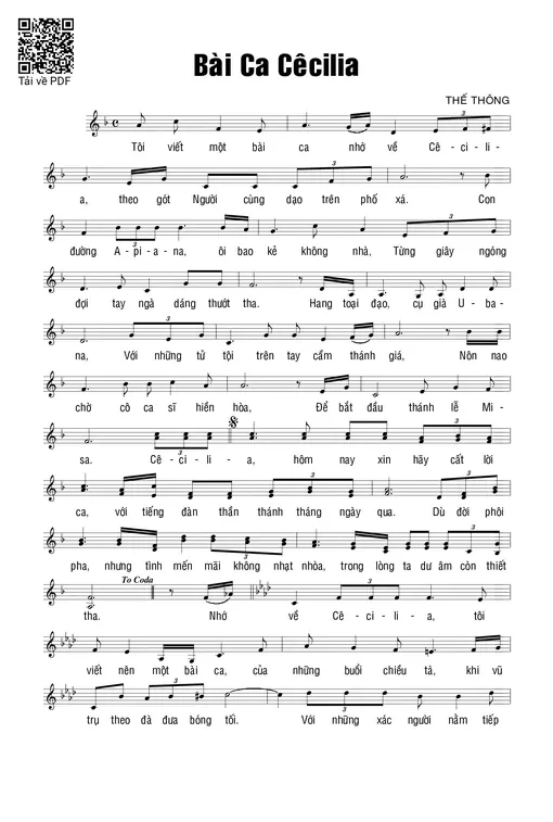 Sheet PDF of Bài Ca Cêcilia
