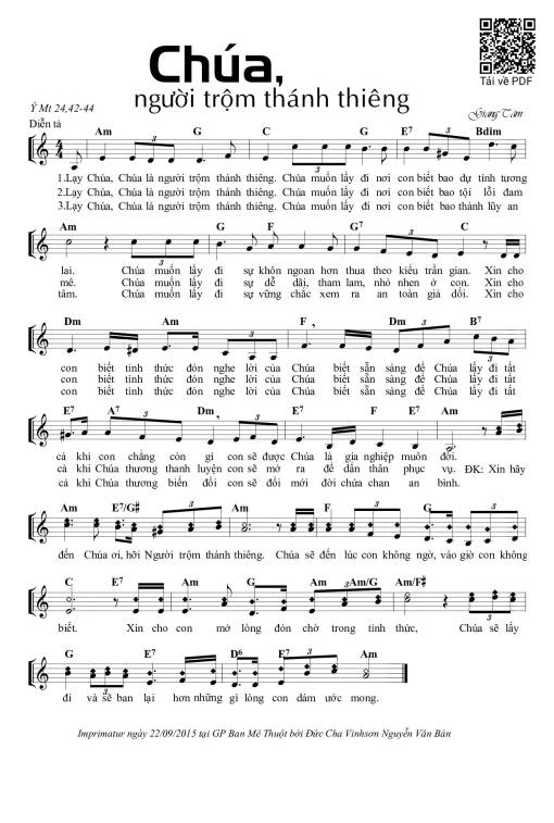 Sheet PDF of Chúa, Người Trộm Thánh Thiêng