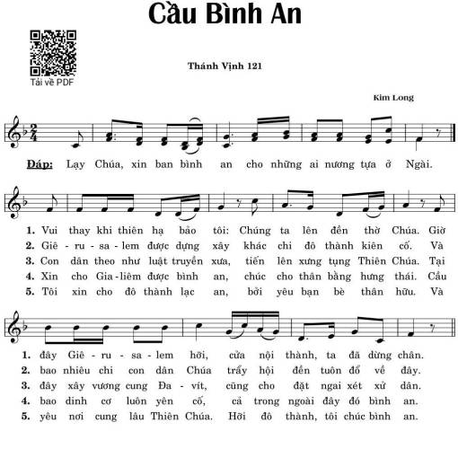 Sheet PDF of Thánh Vịnh 121, Vui Dường Nào