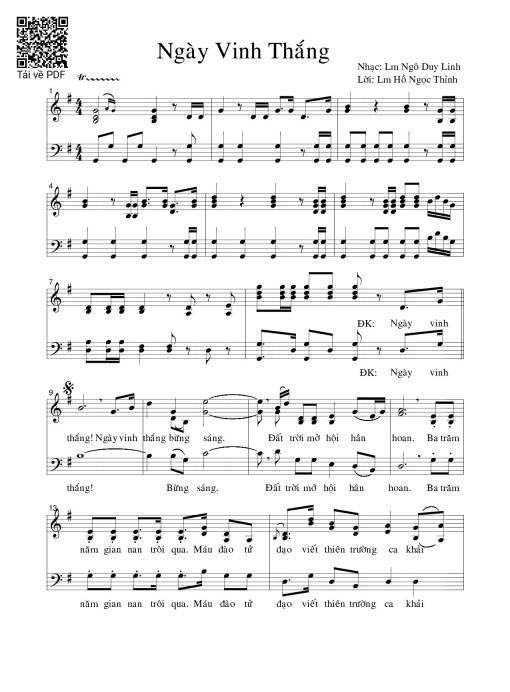 Sheet PDF of Ngày Vinh Thắng - Lm. Ngô Duy Linh