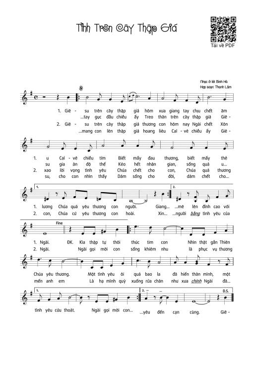 Sheet PDF of Tình Trên Cây Thập Giá