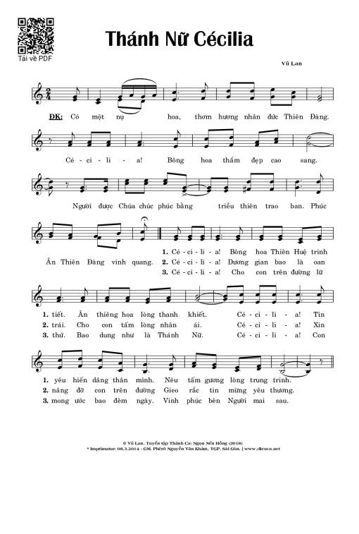 Sheet PDF of Thánh Nữ Cécilia (22.11)