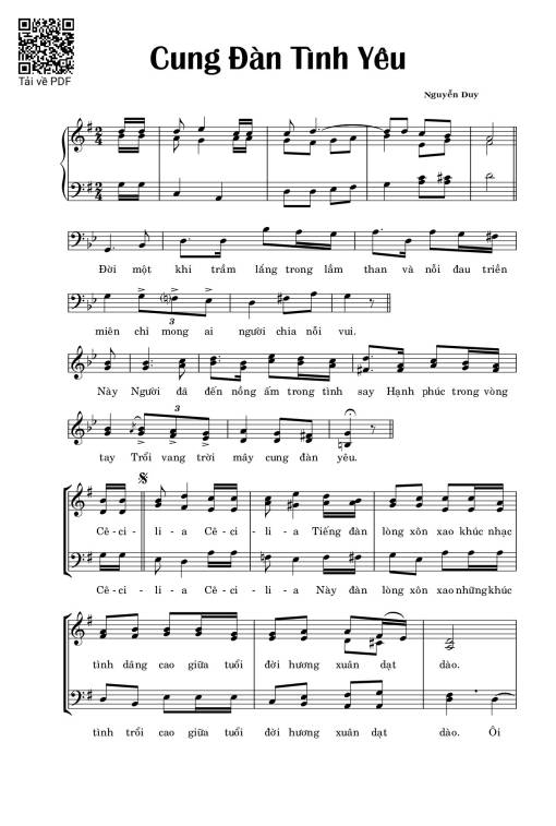 Sheet PDF of Cung Đàn Tình Yêu
