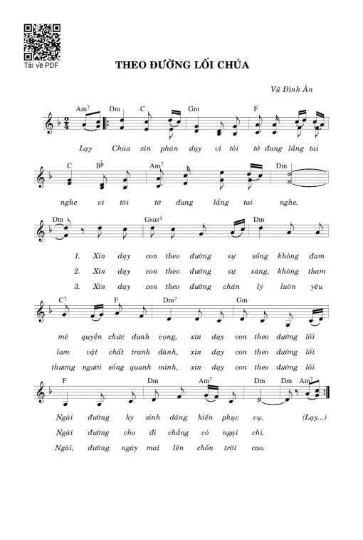 Sheet PDF of Theo Đường Lối Chúa