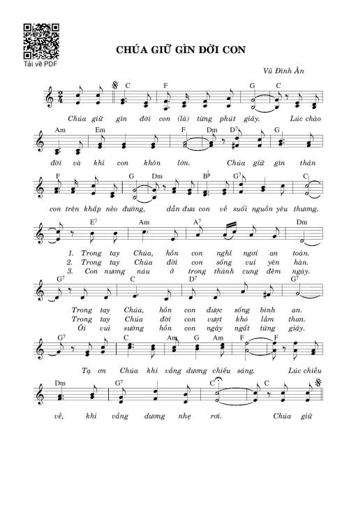 Sheet PDF of Chúa Giữ Gìn Đời Con