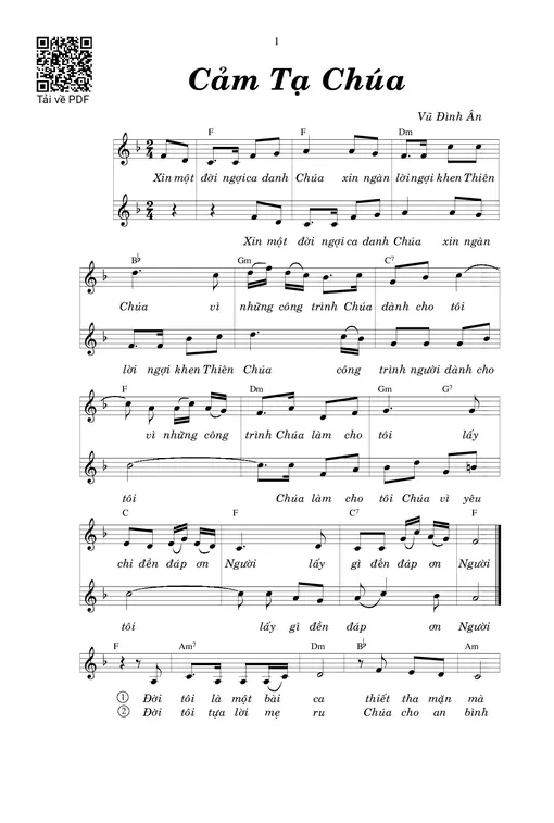 Cảm Tạ Chúa - Vũ Đình Ân