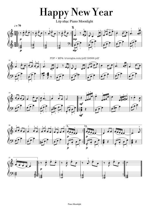 Happy New Year Sheet Piano