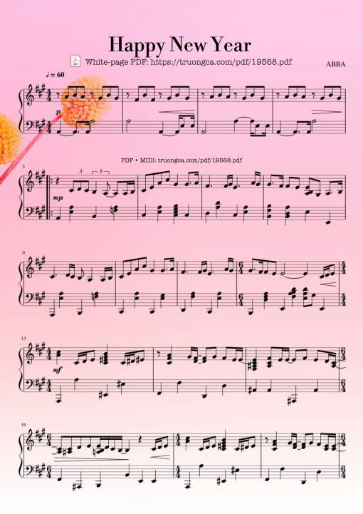 Happy New Year Sheet Piano