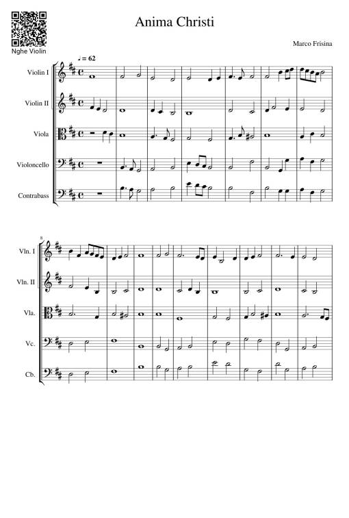 Sheet PDF of Anima Christi Sheet Violin