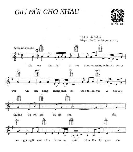 Sheet PDF of Giữ Đời Cho Nhau