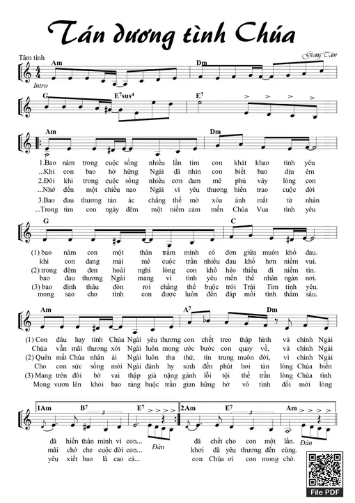 Sheet PDF of Tán Dương Tình Chúa