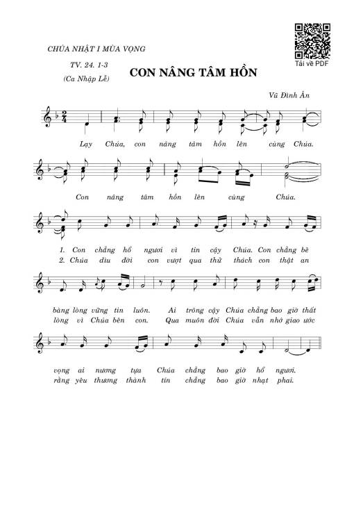 Sheet PDF of Thánh Vịnh 24, Con Nâng Tâm Hồn