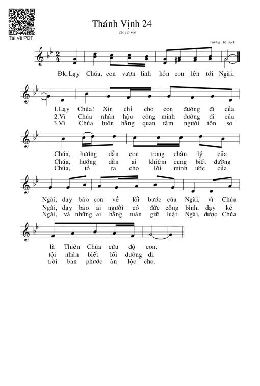 Sheet PDF of Thánh Vịnh 24, Chúa Nhật 1C Mùa Vọng