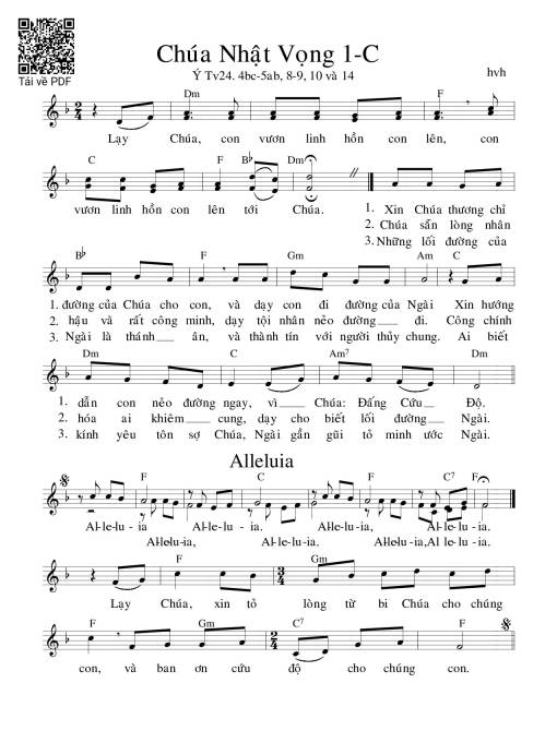 Thánh Vịnh 24, Chúa Nhật 1C Mùa Vọng