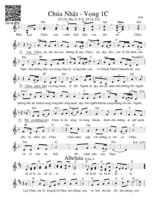 Thánh Vịnh 24, Chúa Nhật 1C Mùa Vọng -2