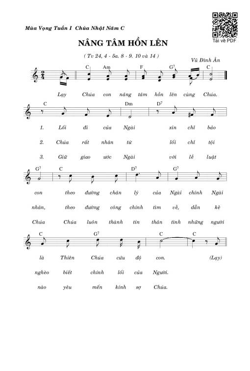 Sheet PDF of Thánh Vịnh 24, Nâng Tâm Hồn Lên