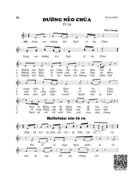 Sheet PDF of Thánh Vịnh 24, Đường Nẻo Chúa