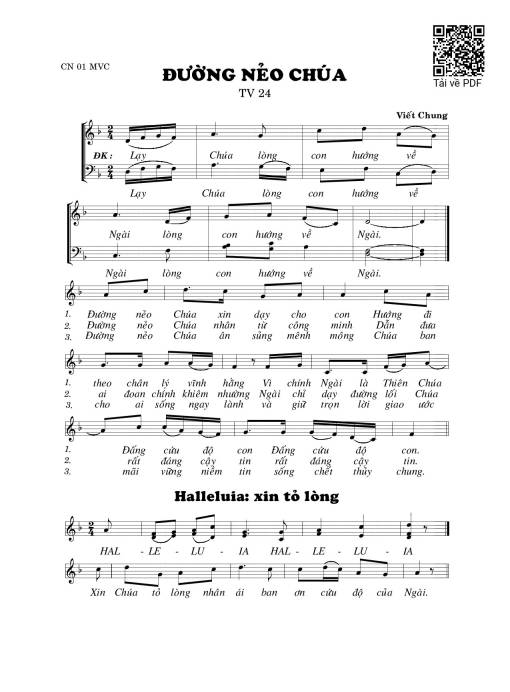 Sheet PDF of Thánh Vịnh 24, Đường Nẻo Chúa -2