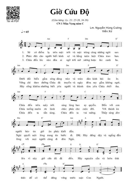 Sheet PDF of Giờ Cứu Độ