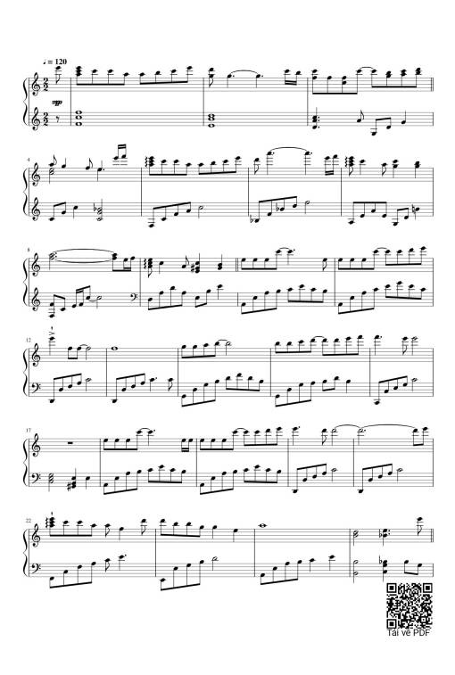 Sheet PDF of Dĩ Vãng Nhạt Nhòa Sheet Piano