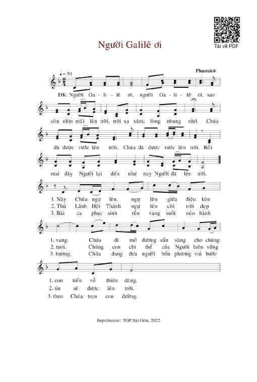 Sheet PDF of Người Galilê Ơi