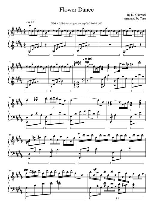 Flower Dance Sheet Piano