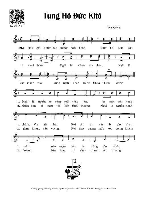 Sheet PDF of Tung Hô Đức Kitô